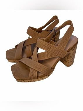 Torrid Women's Tan Cork Block Heel Slingback Sandals